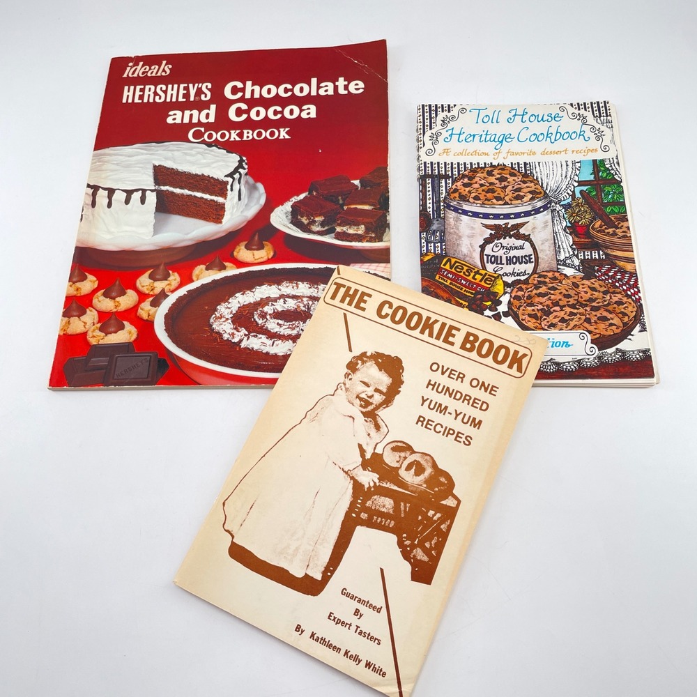 Vintage Hershey's Nestle Toll House & The Cookie Book Dessert Cookbook Lot of 3